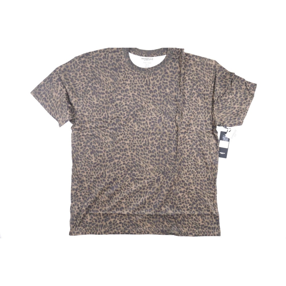 Reserved Supply T-Shirt Oversize Fit Brown Leopard Print XL NWT